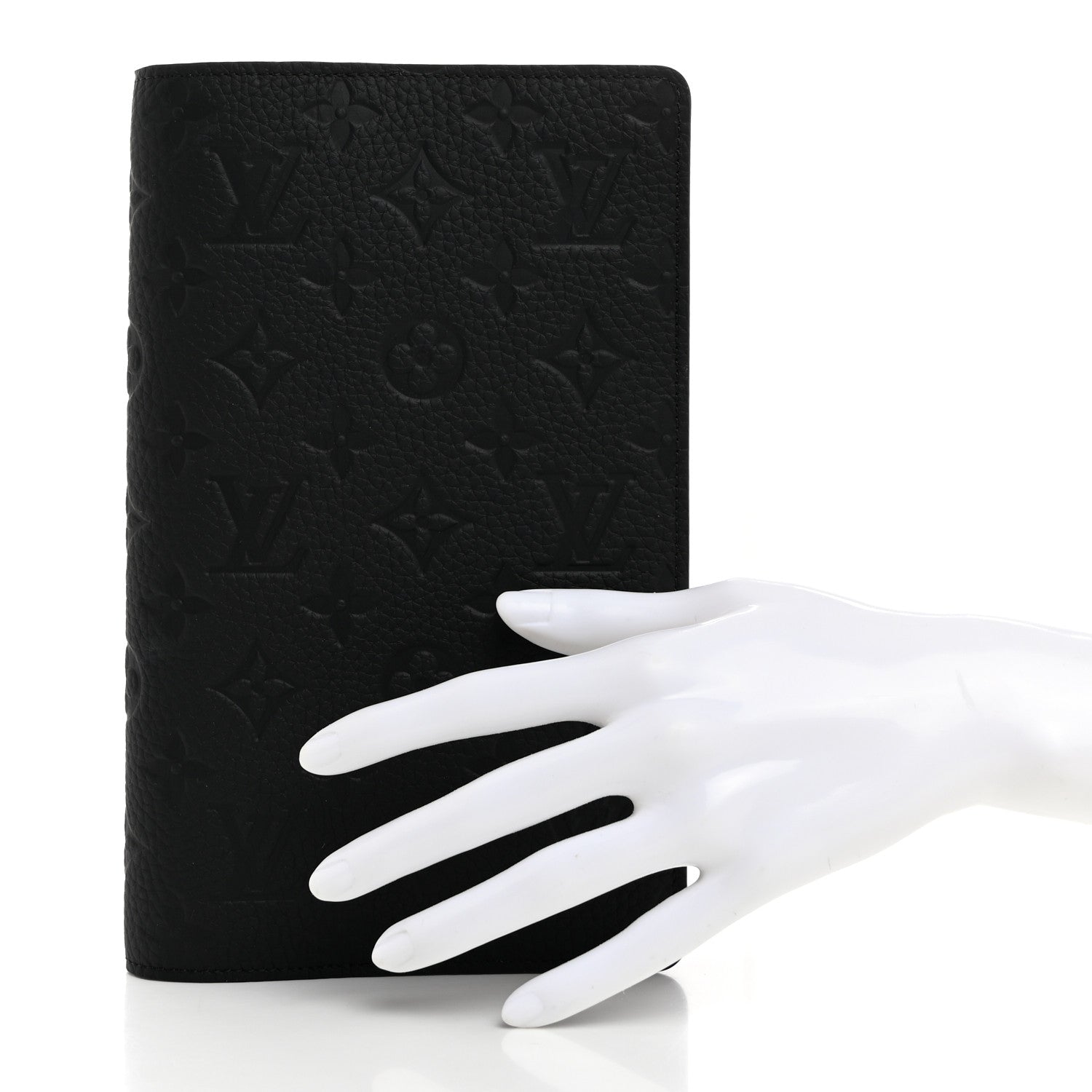 Louis Vuitton Taurillon Monogram Emily Notebook Cover MM Black 2 of 7