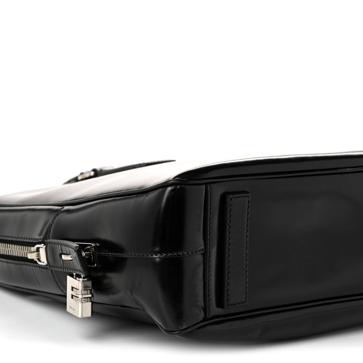 Prada Spazzolato Large Zip Around Briefcase Black 9 of 10