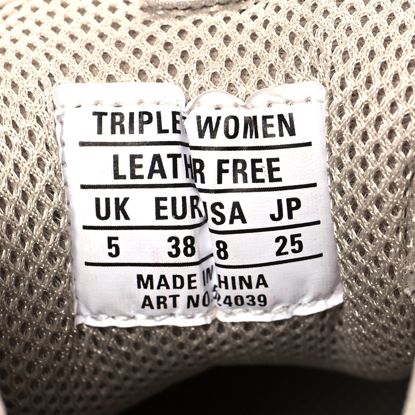 Fabric Mesh Distressed Womens Triple S Sneakers 38 Beige