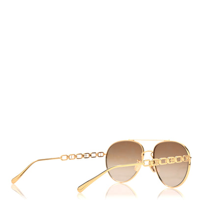 Louis Vuitton Metal My LV Chain Pilot Sunglasses Z1539E Gold 4 of 9