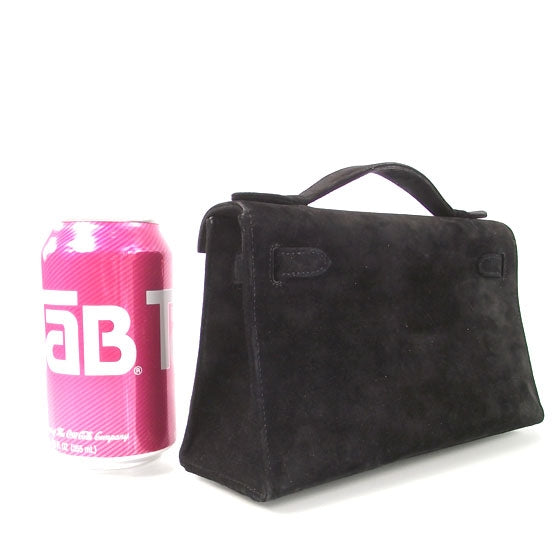 Suede Mini KELLY Clutch Black