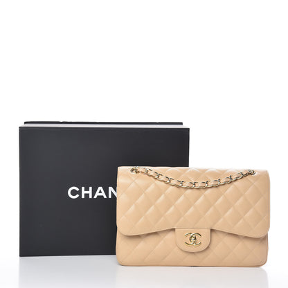 Chanel Caviar Quilted Jumbo Double Flap Beige 21 of 21