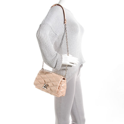 Louis Vuitton Lambskin Malletage GO-14 PM Champagne 2 of 8
