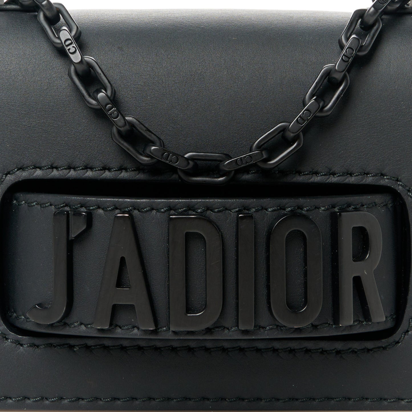 Ultra Matte Calfskin Mini J'Adior Chain Flap Bag Black