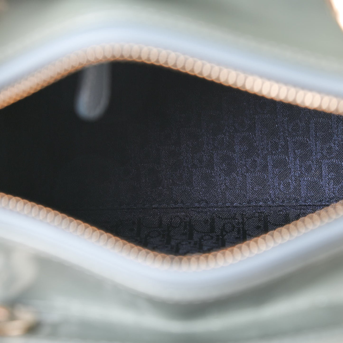 Patent Cannage Medium Lady Dior Blue Alcier