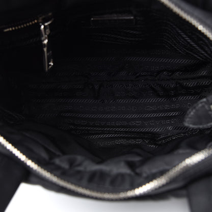 Prada Re-Nylon Nappa Triangle Quilted Padded Double Handled Zip Pocket Tote Black 5 of 11