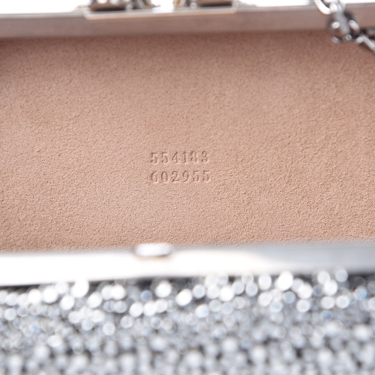 Crystal Nappa Queen and King Skull Box Chain Clutch Black Silver