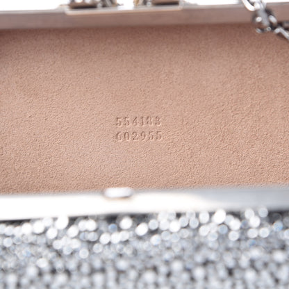 Alexander McQueen Crystal Nappa Queen and King Skull Box Chain Clutch Black Silver 6 of 13