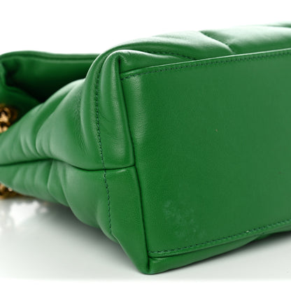 Saint Laurent Lambskin Quilted Small Loulou Puffer Monogram Chain Satchel New Vert 9 of 11