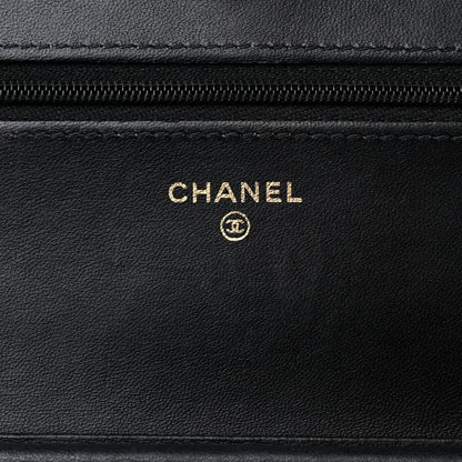Chanel Lambskin Quilted Wallet On Chain WOC Black 6 of 15
