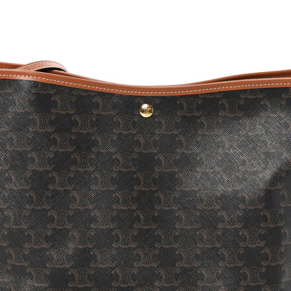 Celine Triomphe Canvas Calfskin Shopper Tote Tan 8 of 10