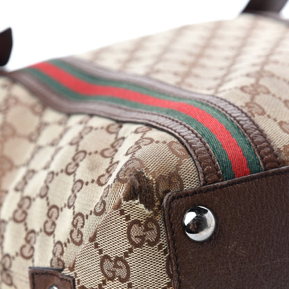 Gucci GG Monogram Medium Web Handle Vertical Tote Bag Dark Brown 8 of 16
