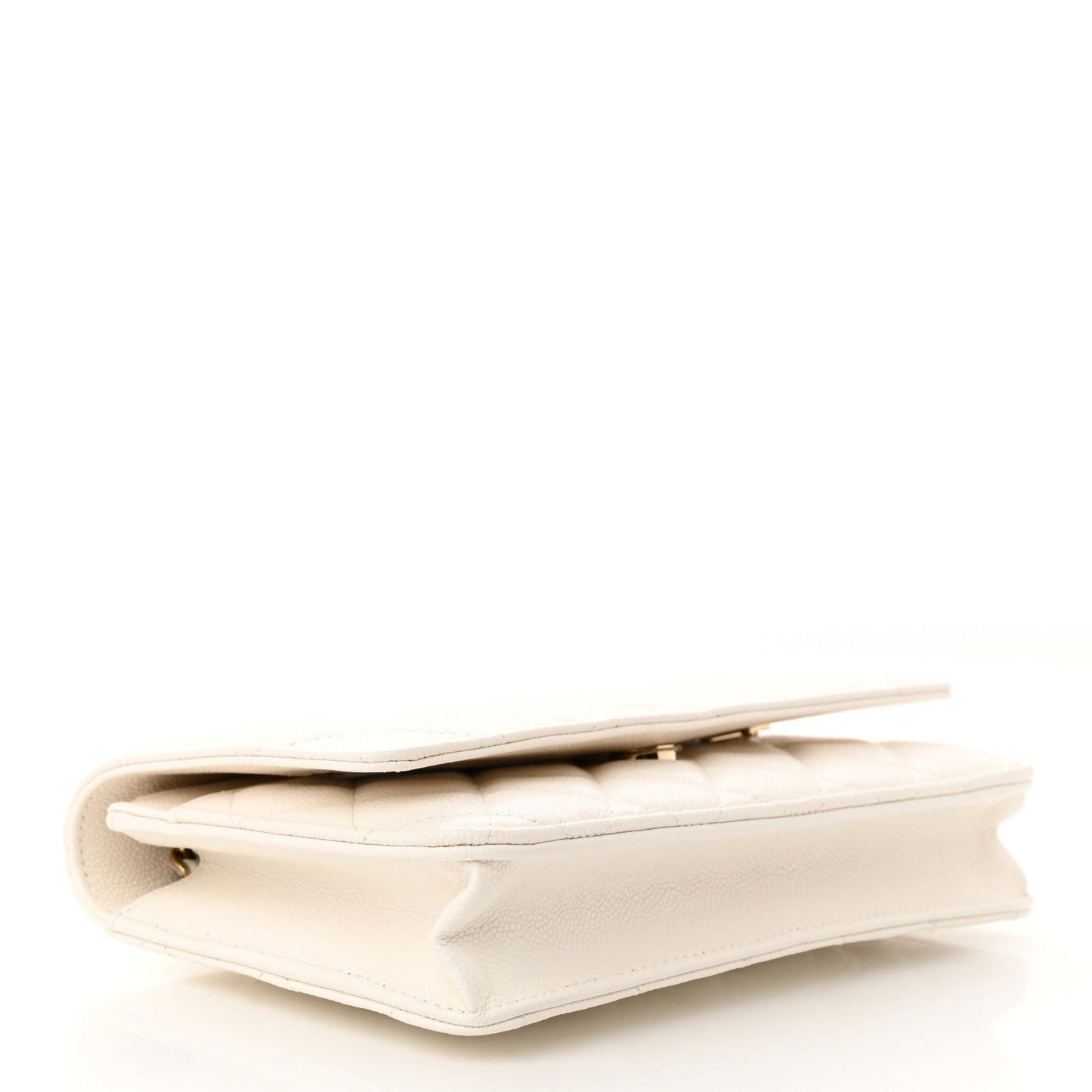 Caviar Quilted Wallet On Chain WOC White
