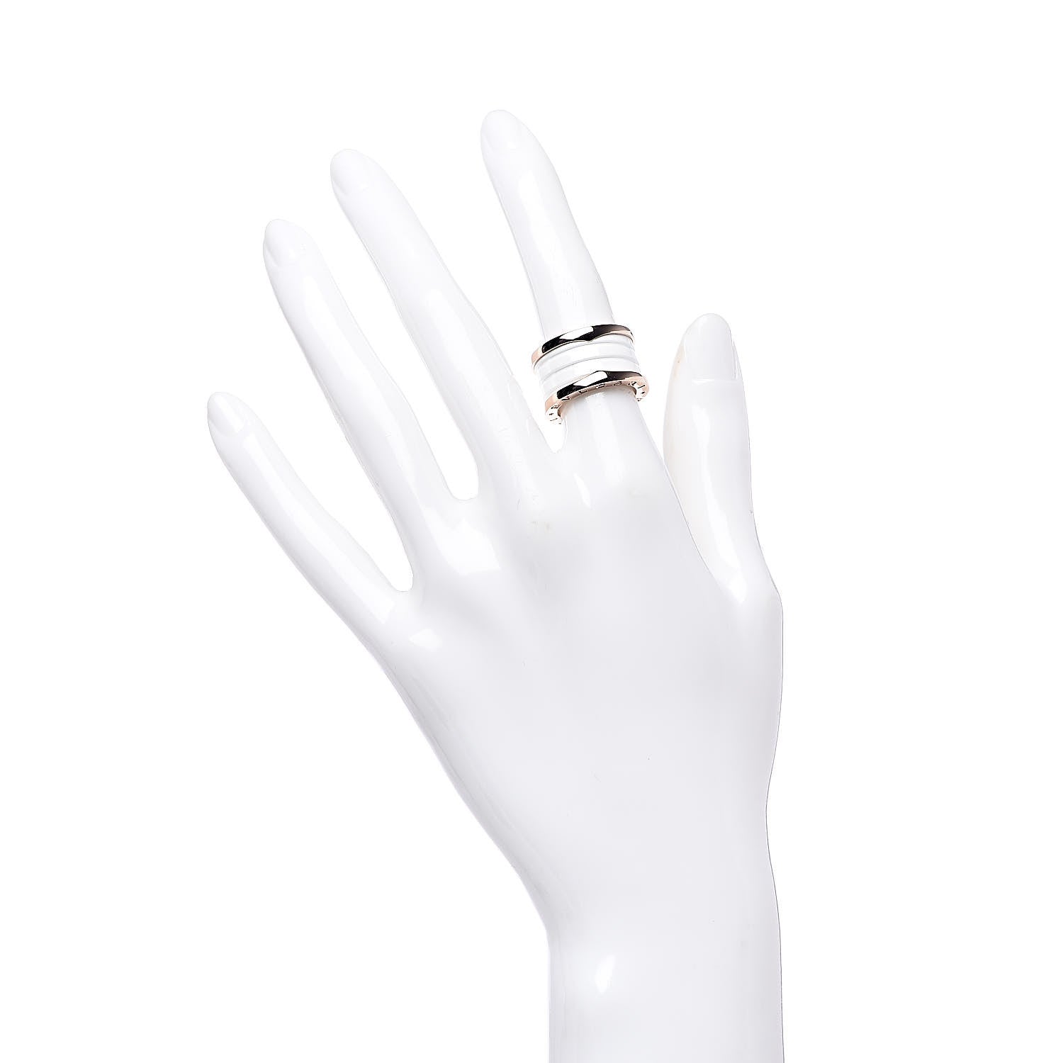 Bulgari 18K Rose Gold White Ceramic B.Zero1 Four-Band Ring 49 4.75 2 of 6