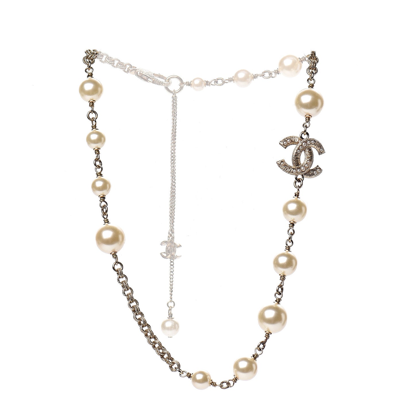 Pearl CC Short Necklace Gold