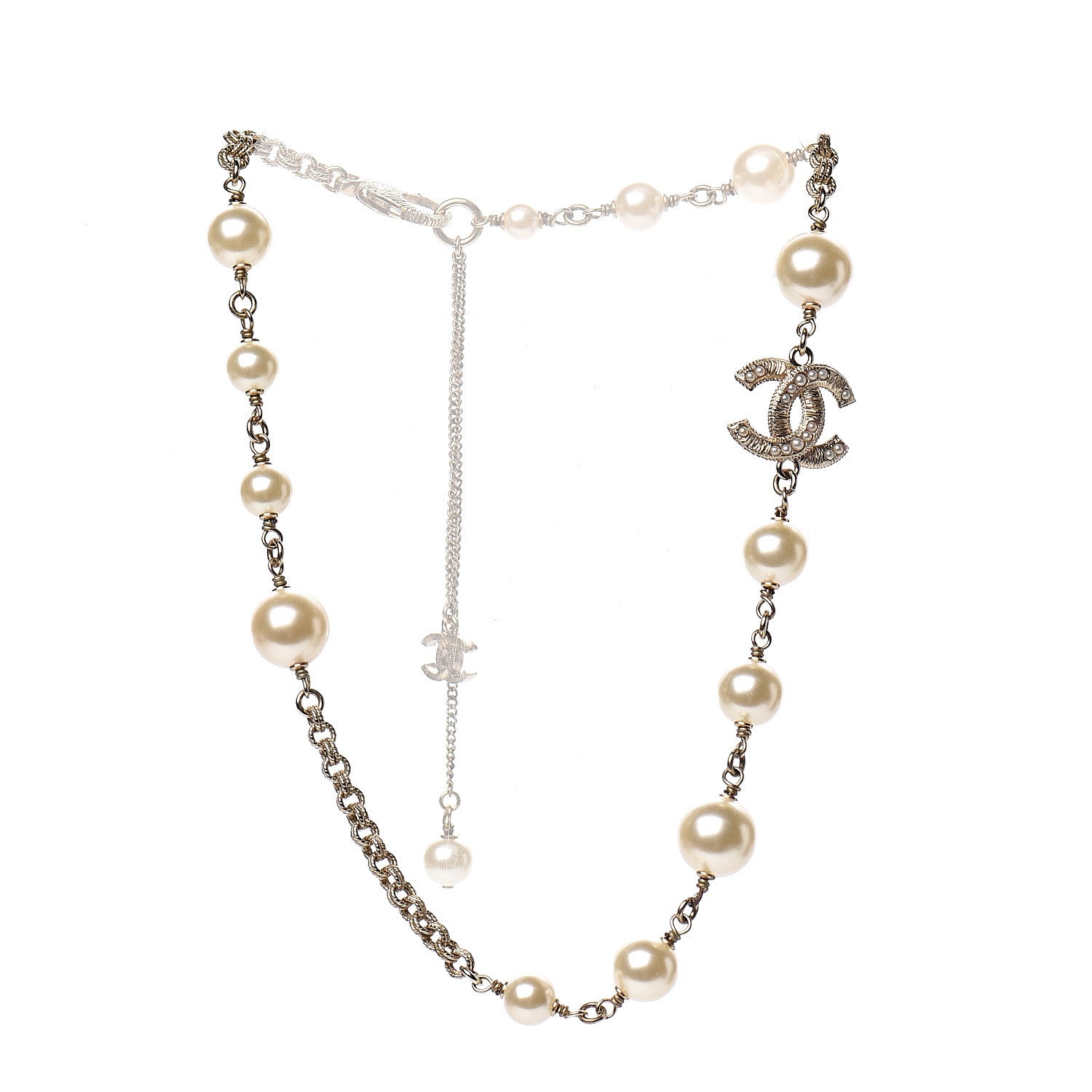 Chanel Pearl CC Short Necklace Gold 2 of 4