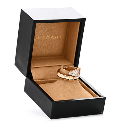 Bulgari 18K Rose Gold Diamond Serpenti Viper Ring L 5 of 5