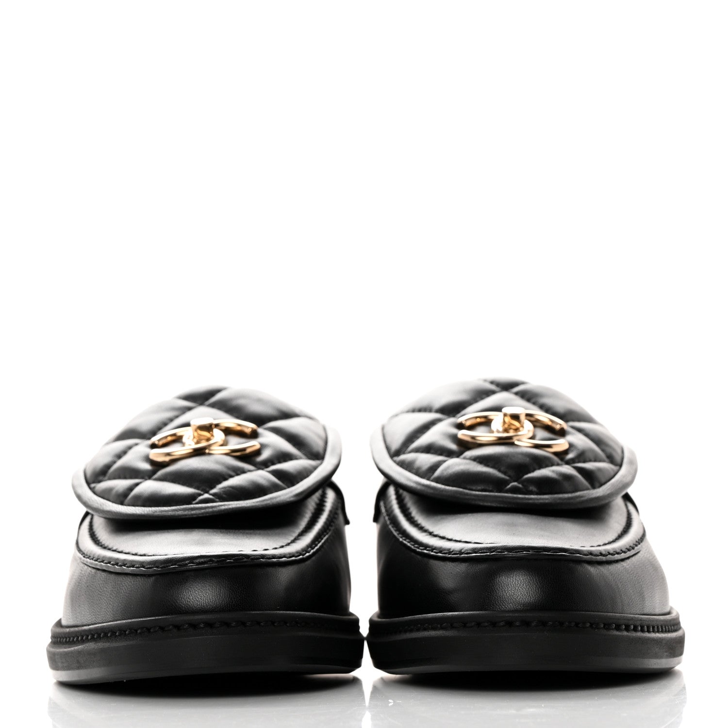 Chanel Lambskin Quilted CC Turnlock Loafers 41 Black 2 of 11
