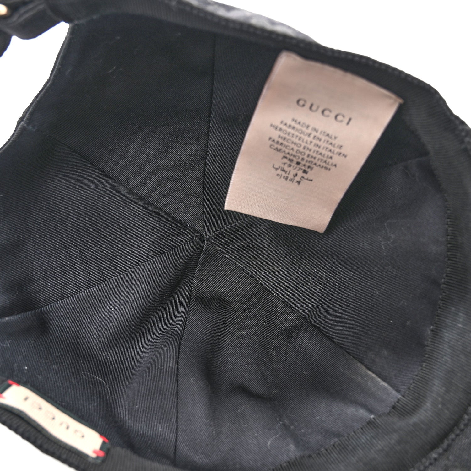 Gucci Monogram Textured Dollar Calfskin Zeno Baseball Hat S Black 7 of 11