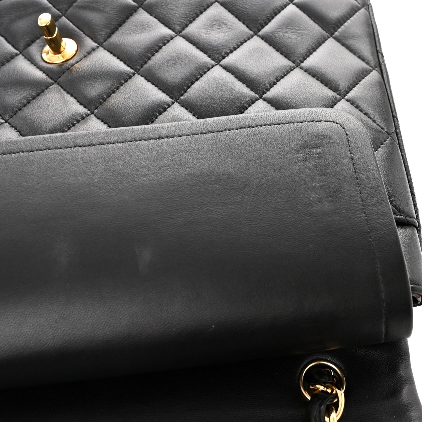 Lambskin Quilted Maxi Double Flap Black