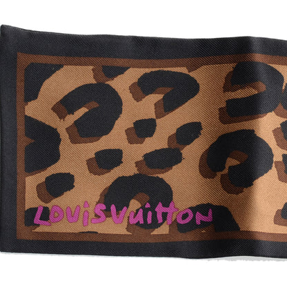 Louis Vuitton Silk Leopard Bandeau Scarf Marron 3 of 3