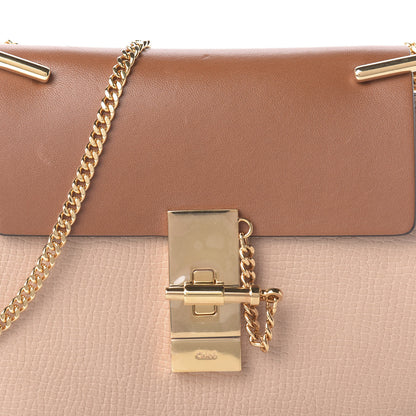 Chloe Grained Calfskin Lambskin Mini Bi-Color Drew Shoulder Bag Powder Beige Caramel 10 of 10
