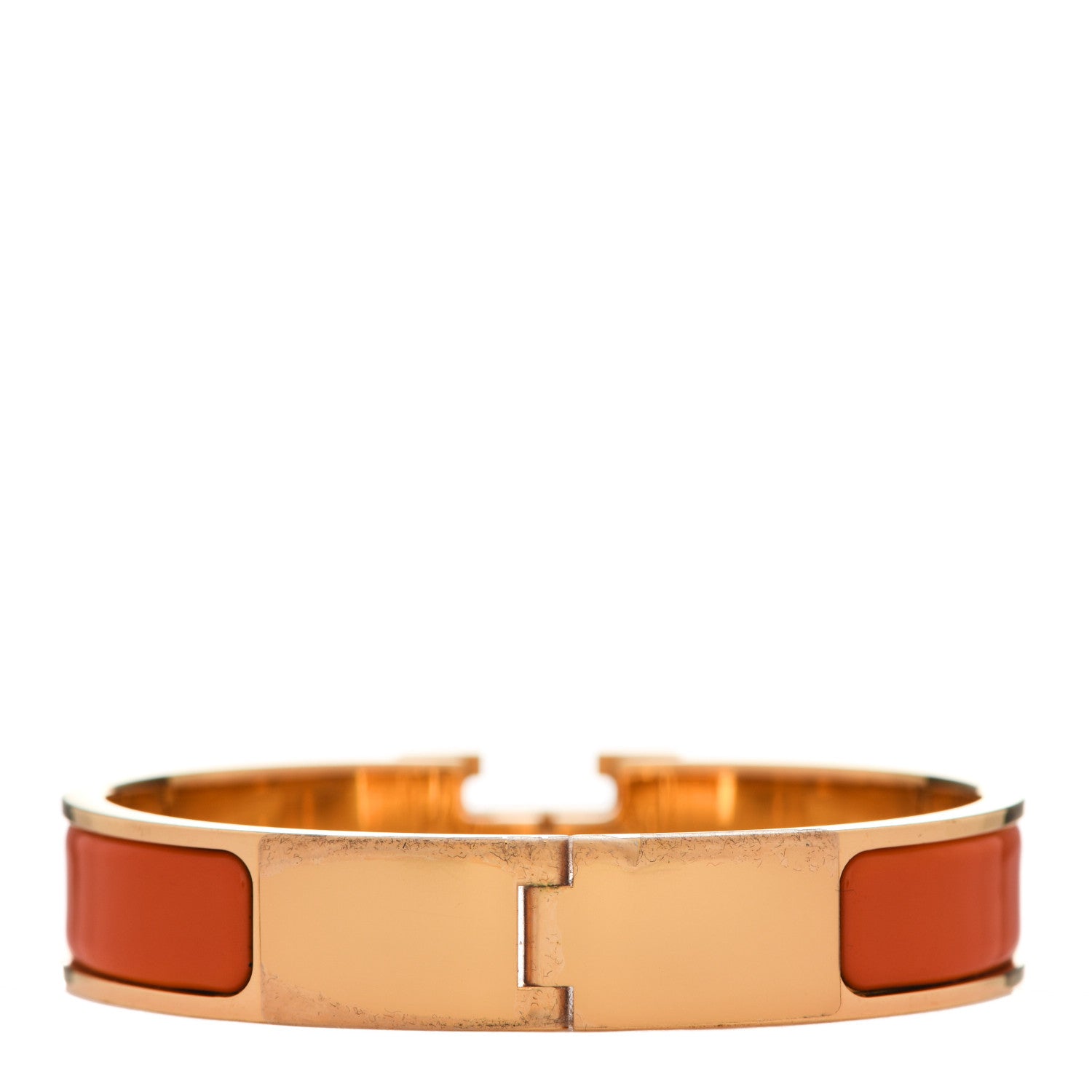 Hermes Enamel Narrow Clic Clac H Bracelet PM Orange 2 of 3
