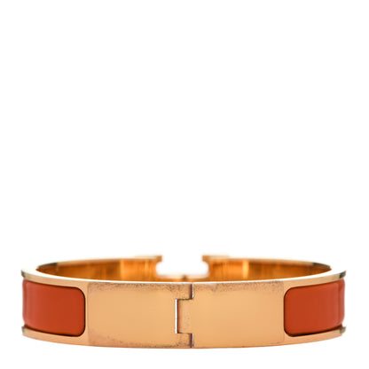 Hermes Enamel Narrow Clic Clac H Bracelet PM Orange 2 of 3