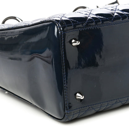 Christian Dior Patent Cannage Medium Lady Dior Navy Blue 8 of 14