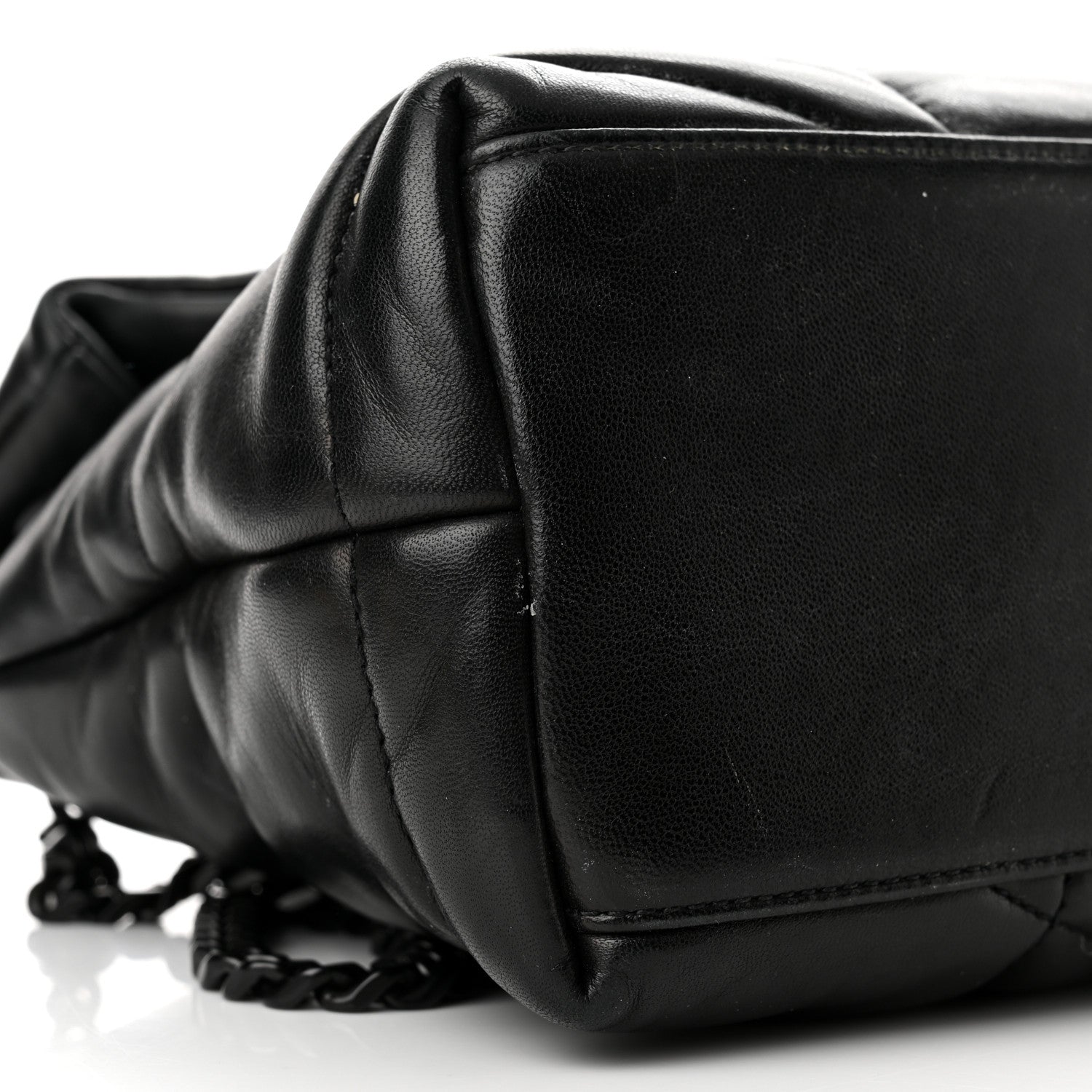 Saint Laurent Lambskin Quilted Small Loulou Puffer Monogram Chain Satchel Black 9 of 10