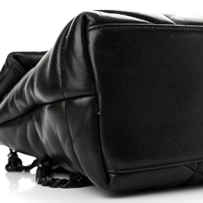 Saint Laurent Lambskin Quilted Small Loulou Puffer Monogram Chain Satchel Black 9 of 10