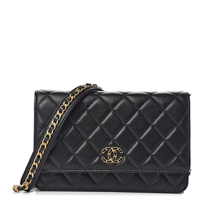 Chanel Lambskin Quilted Infinity Wallet On Chain WOC Black 1 of 15