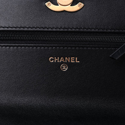Chanel Calfskin Quilted Perfect Fit Wallet On Chain WOC Black 6 of 12
