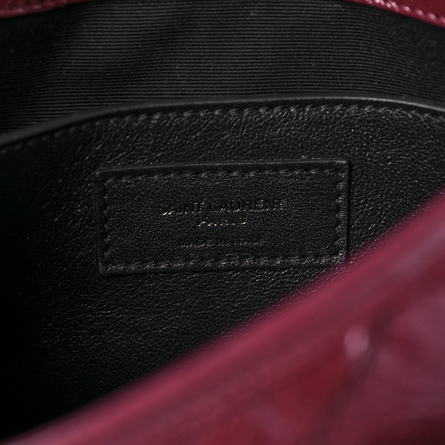 Saint Laurent Crinkled Calfskin Matelasse Monogram Baby Niki Chain Satchel Rouge Legion 6 of 8