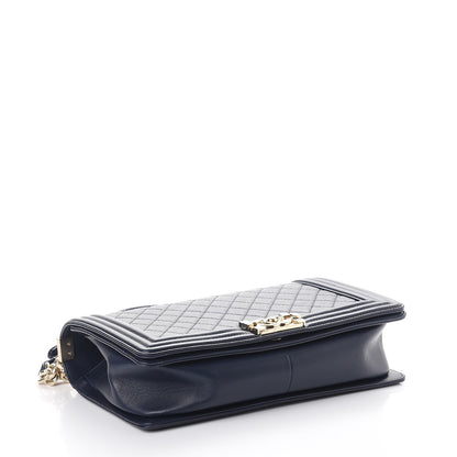 Chanel Lambskin Quilted New Medium Boy Flap Dark Navy 4 of 10