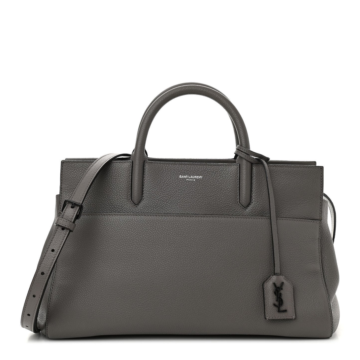 Grained Calfskin Small Cabas Rive Gauche Fog