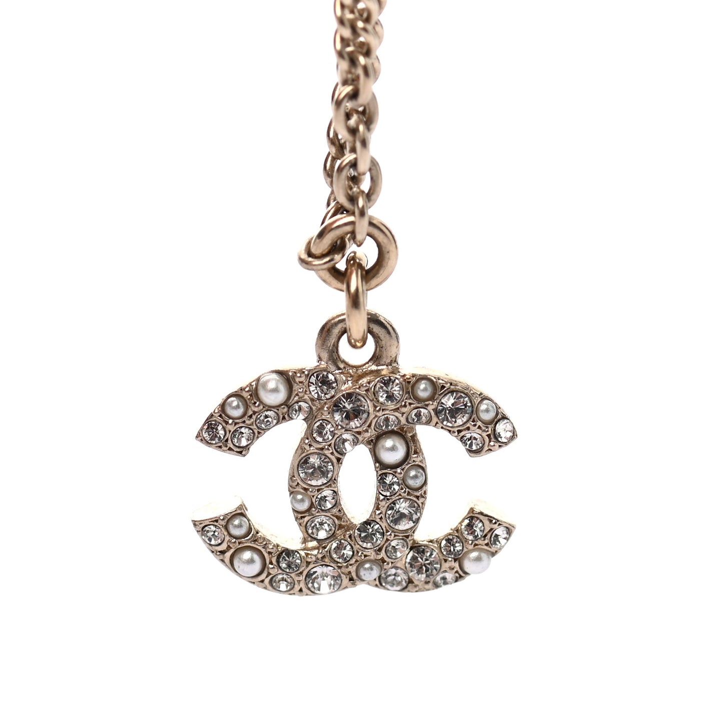 Pearl Crystal CC Bracelet Gold
