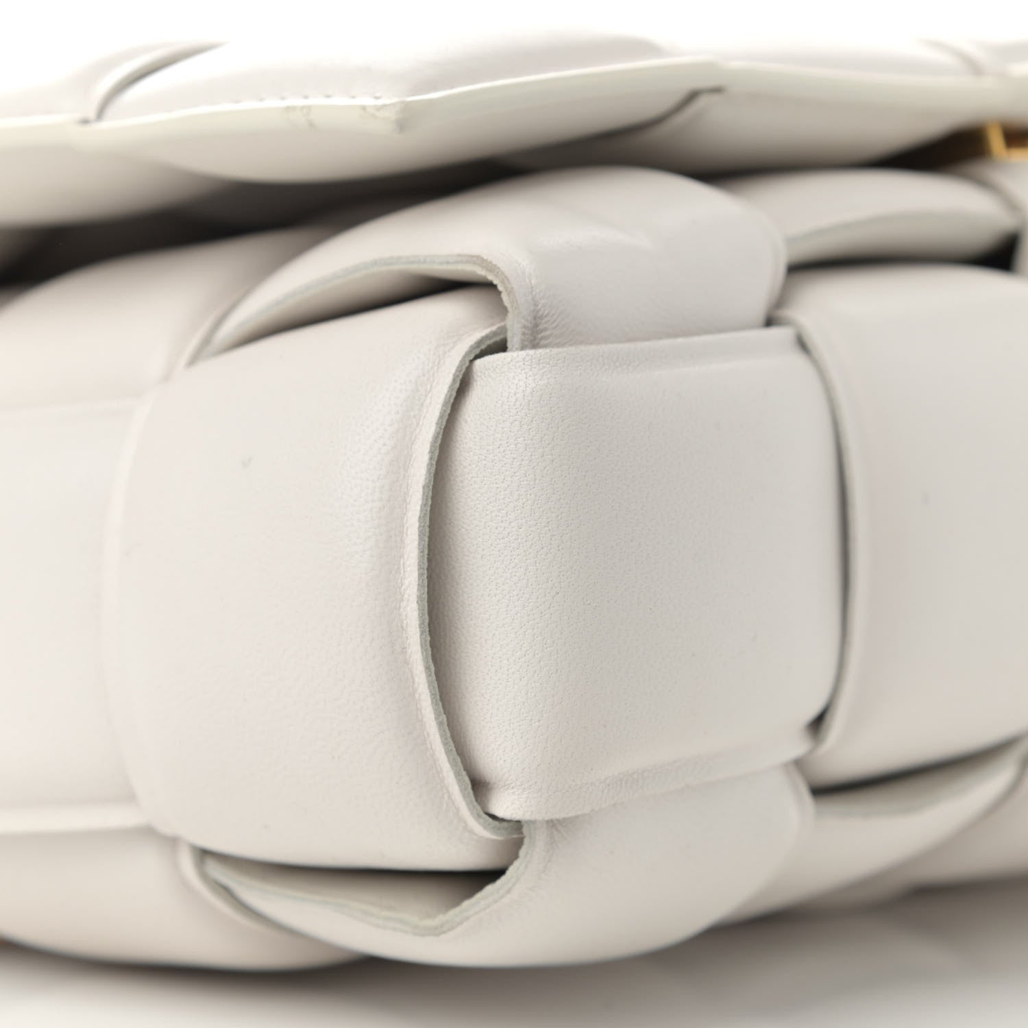 Bottega Veneta Lambskin Maxi Intreccio Padded Chain Cassette Crossbody Bag White 9 of 10