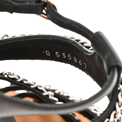 Chanel Lambskin Quilted Chain Wedge Sandals 36 Black 8 of 11