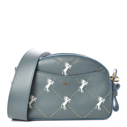 Chloe Smooth Calfskin Little Horses Embroidered Shoulder Bag Cloudy Blue 1 of 9