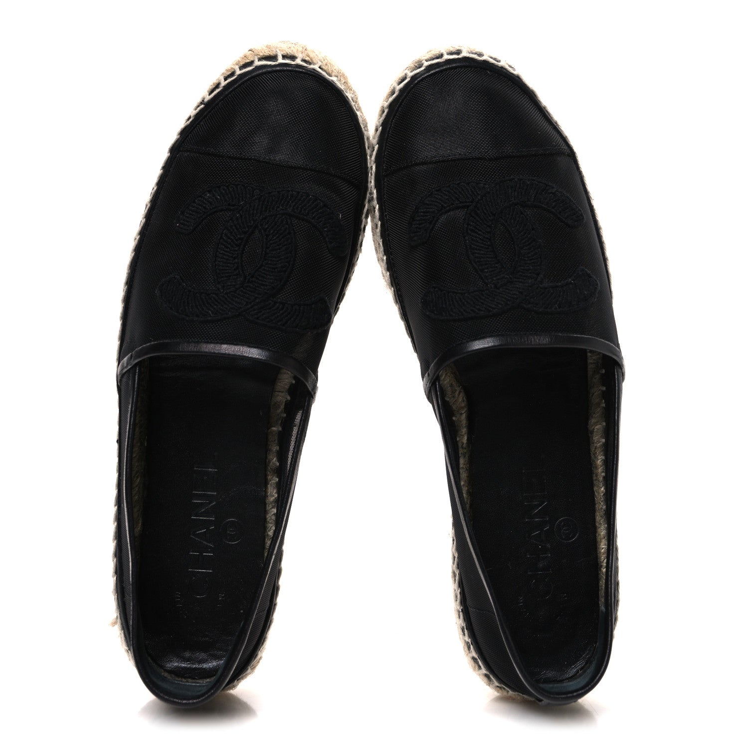 Chanel Mesh Grosgrain CC Espadrilles 38 Black 2 of 10