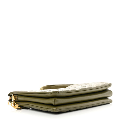 Louis Vuitton Lambskin Embossed Monogram Coussin MM Khaki 4 of 12