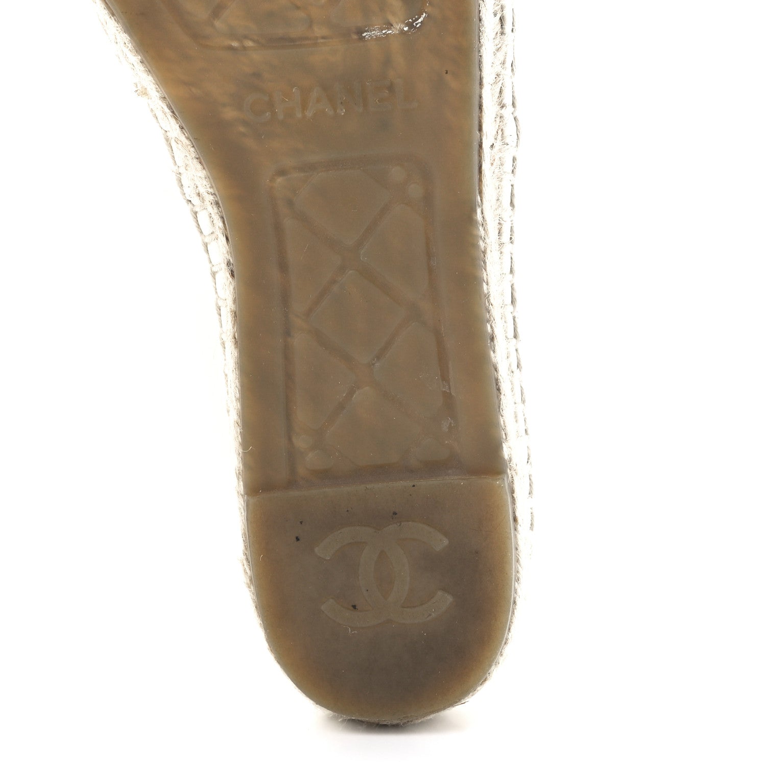 Chanel Grained Calfskin CC Espadrilles 39 White 6 of 8