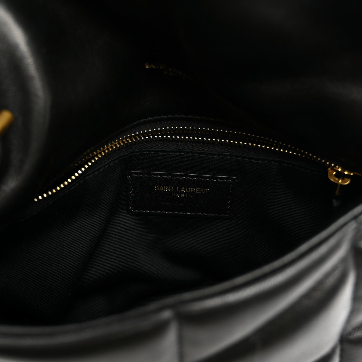 Lambskin Quilted Toy Loulou Puffer Monogram Chain Satchel Black
