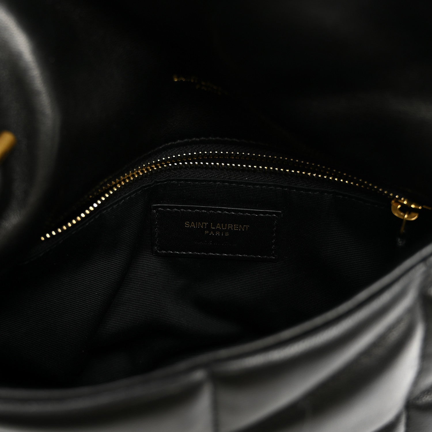 Saint Laurent Lambskin Quilted Toy Loulou Puffer Monogram Chain Satchel Black 5 of 9