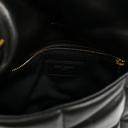 Saint Laurent Lambskin Quilted Toy Loulou Puffer Monogram Chain Satchel Black 5 of 9