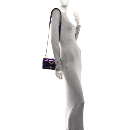 Bulgari Metallic Calfskin Matelasse Mini Serpenti Cabochon Crossbody Bag Purple 2 of 9