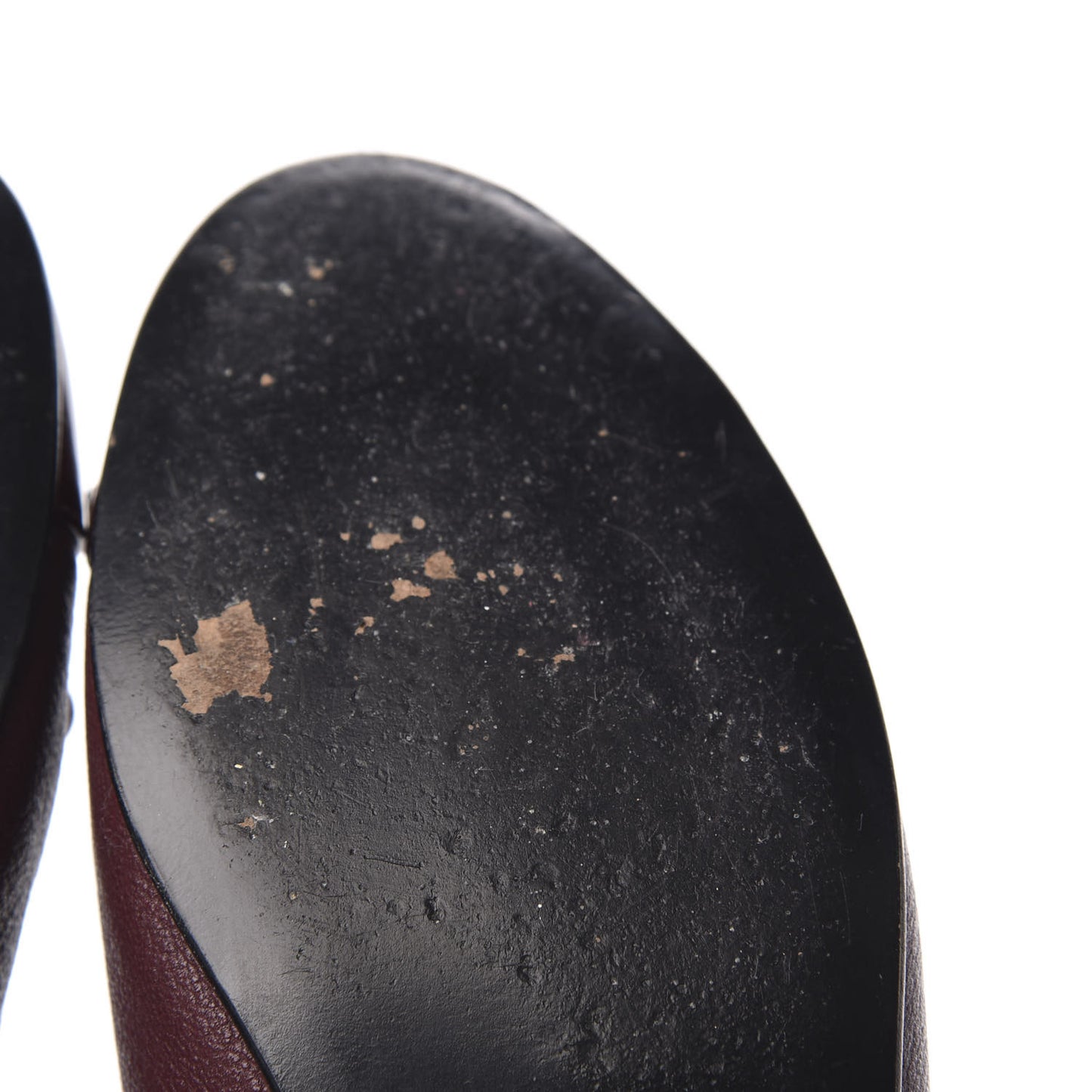 Goatskin Patent Cap Toe CC Ballerina Flats 39 Burgundy