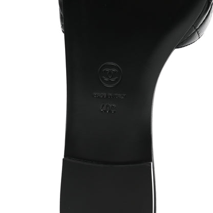Chanel Lambskin Quilted CC Turnlock Sandals 40 Black 6 of 9
