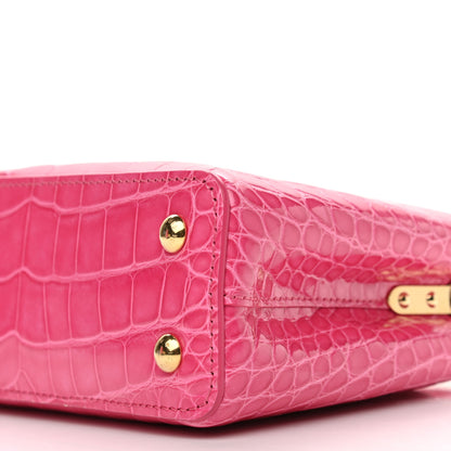 Louis Vuitton Crocodile Mini Capucines Rose Peony 9 of 11